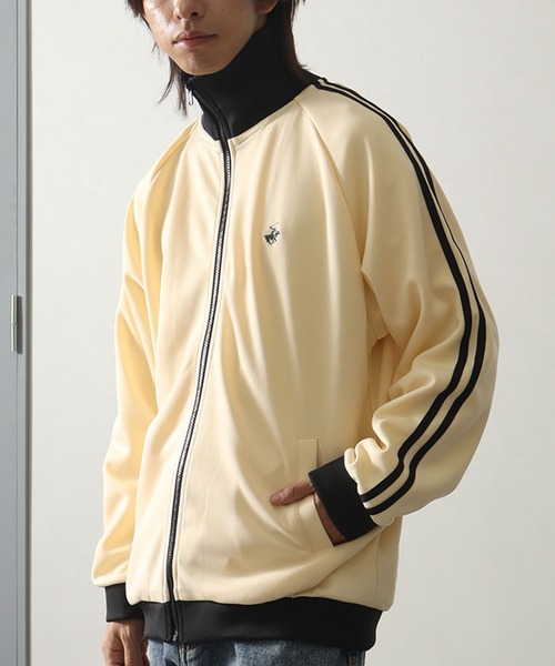 BEVERLY HILLS POLO CLUB（ビバリーヒルズポロクラブ）の「【BEVERLY HILLS POLO CLUB / ビバリーヒルズ ポロクラブ】 ダンボール ニット トラック ジャケット（ジャージ・メンズ・スミクロ/レッド系その他/ホワイト系その他/ブラック系その他/ブラウン系その他/ホワイト×ブラック・M/L/LL）」の15枚目の写真