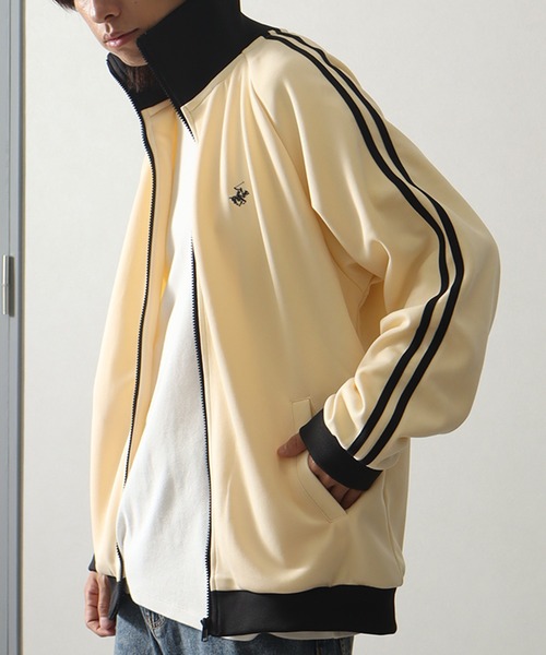 BEVERLY HILLS POLO CLUB（ビバリーヒルズポロクラブ）の「【BEVERLY HILLS POLO CLUB / ビバリーヒルズ ポロクラブ】 ダンボール ニット トラック ジャケット（ジャージ・メンズ・スミクロ/レッド系その他/ホワイト系その他/ブラック系その他/ブラウン系その他/ホワイト×ブラック・M/L/LL）」の14枚目の写真