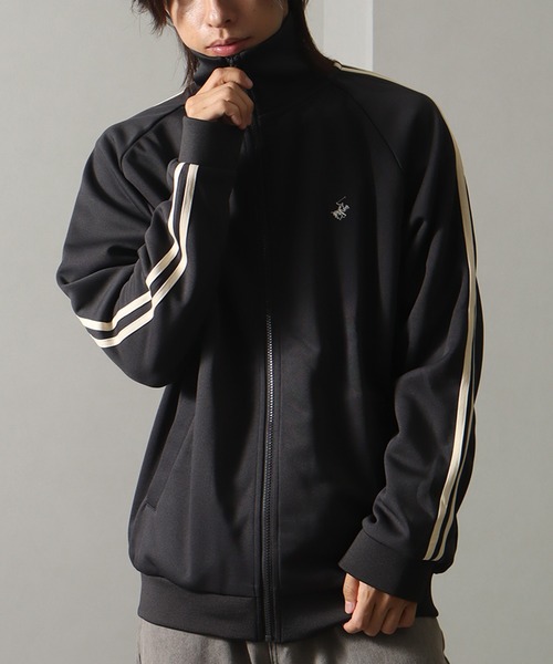 BEVERLY HILLS POLO CLUB（ビバリーヒルズポロクラブ）の「【BEVERLY HILLS POLO CLUB / ビバリーヒルズ ポロクラブ】 ダンボール ニット トラック ジャケット（ジャージ・メンズ・スミクロ/レッド系その他/ホワイト系その他/ブラック系その他/ブラウン系その他/ホワイト×ブラック・M/L/LL）」の21枚目の写真