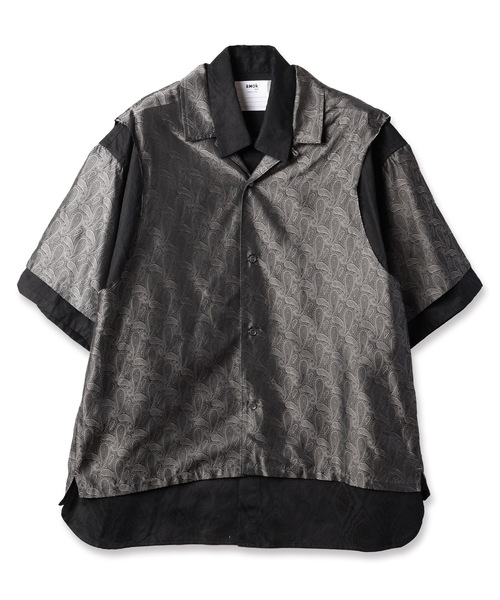 amok（アモク）の「LAYERED SHIRT（シャツ/ブラウス・メンズ・ブラック/ホワイト・S/M/L）」の2枚目の写真