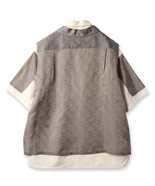 amok（アモク）の「LAYERED SHIRT（シャツ/ブラウス・メンズ・ブラック/ホワイト・S/M/L）」の9枚目の写真