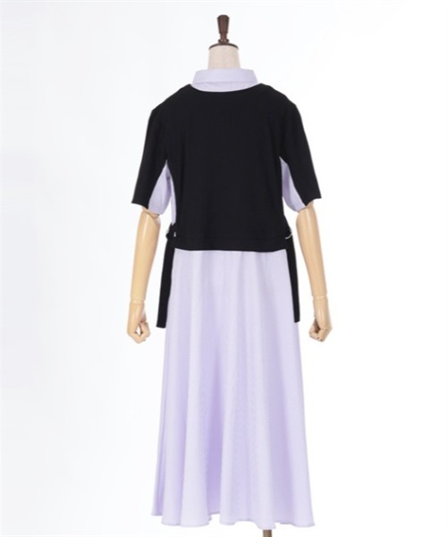axes femme(アクシーズファム)の「重ね着風ストライプシャツワンピース(ワンピース・レディース・キナリ/ネイビー/ブラック・FREE)」の8枚目の写真