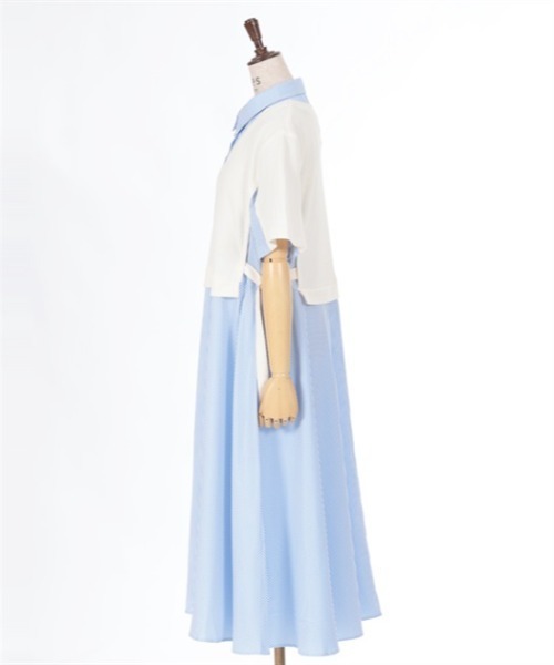 axes femme(アクシーズファム)の「重ね着風ストライプシャツワンピース(ワンピース・レディース・キナリ/ネイビー/ブラック・FREE)」の16枚目の写真
