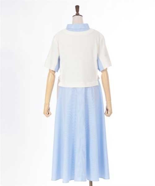 axes femme(アクシーズファム)の「重ね着風ストライプシャツワンピース(ワンピース・レディース・キナリ/ネイビー/ブラック・FREE)」の17枚目の写真
