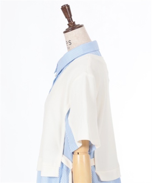 axes femme(アクシーズファム)の「重ね着風ストライプシャツワンピース(ワンピース・レディース・キナリ/ネイビー/ブラック・FREE)」の21枚目の写真