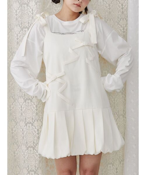 【セール】ミニキャミribbonバルーンワンピース（ワンピース）｜merry jenny（メリージェニー）