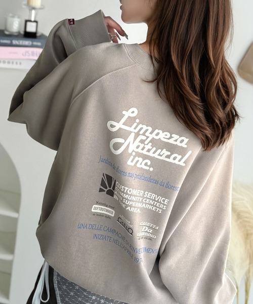 Java（ジャバ）の「《JaVaジャバコラボ》カジュアルコーデ の主役に。イベント バック ロゴ 裏起毛 オーバーサイズ プルオーバー（スウェット・レディース・杢グレー/チャコール/オートミール/ピンク系/ブラウン/グレイッシュベージュ・LARGE/MEDIUM/SMALL/X-LARGE）」の5枚目の写真