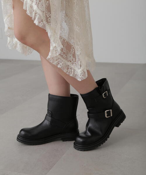 FREE'S MART(フリーズマート)の「◆エンジニアブーツ(ブーツ・レディース・ベージュ/ブラック・MEDIUM/SMALL)」の3枚目の写真