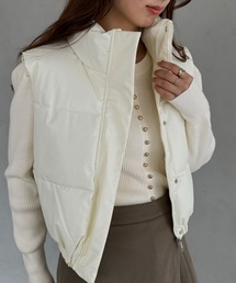 MYMOOD. | PUクロップド中綿ベスト(ダウンベスト)