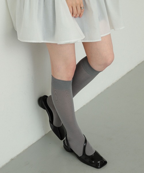 SENSE OF PLACE by URBAN RESEARCH（センスオブプレイスバイアーバンリサーチ）の「ハイソックス（ソックス/靴下・レディース・アイボリー/グレー・ONE）」の3枚目の写真