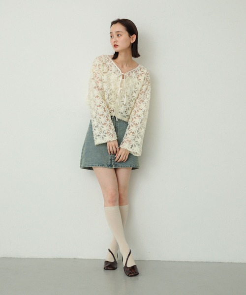 SENSE OF PLACE by URBAN RESEARCH（センスオブプレイスバイアーバンリサーチ）の「ハイソックス（ソックス/靴下・レディース・アイボリー/グレー・ONE）」の8枚目の写真