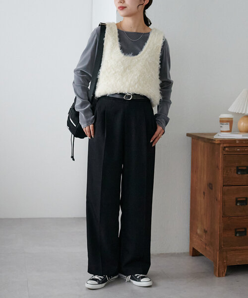 DISCOAT(ディスコート)の「【リピーター続出!】フロッキーメッシュロングスリーブ《WEB限定カラーあり》(Tシャツ/カットソー・レディース・アイボリー/グレー/ピンク/ミント/ライトグレー/ベージュ/レモンイエロー/ベビーピンク/チャコールグレー/パープル/ブラウン・FREE)」の18枚目の写真