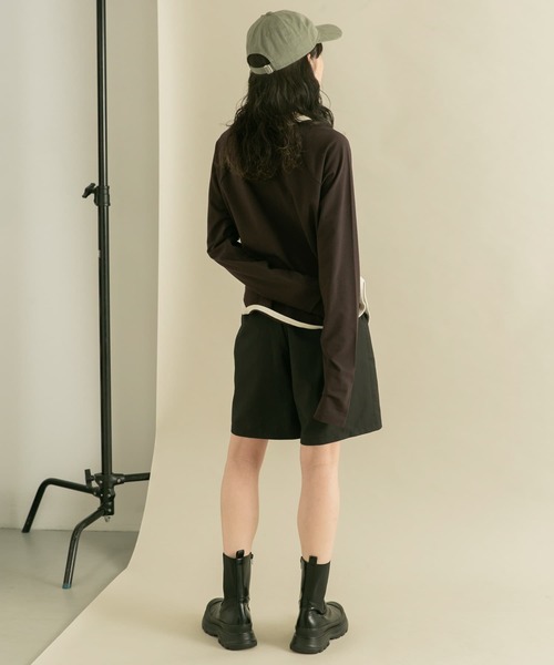 KBF（ケイビーエフ）の「2WAYメッシュロングTEE（Tシャツ/カットソー・レディース・アイボリー/ダークブラウン・ONE）」の9枚目の写真