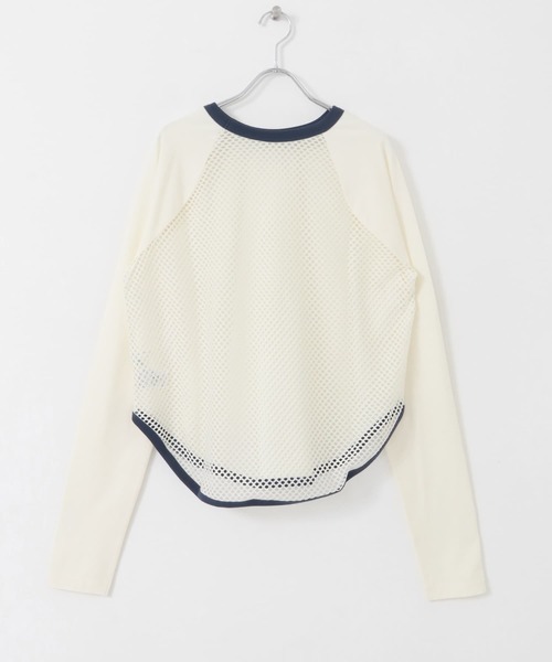 KBF（ケイビーエフ）の「2WAYメッシュロングTEE（Tシャツ/カットソー・レディース・アイボリー/ダークブラウン・ONE）」の19枚目の写真