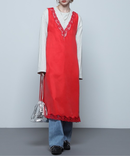 【セール】(CREOLME)Vネックスリーブレスワンピース（ワンピース）｜CREOLME（クレオルム）