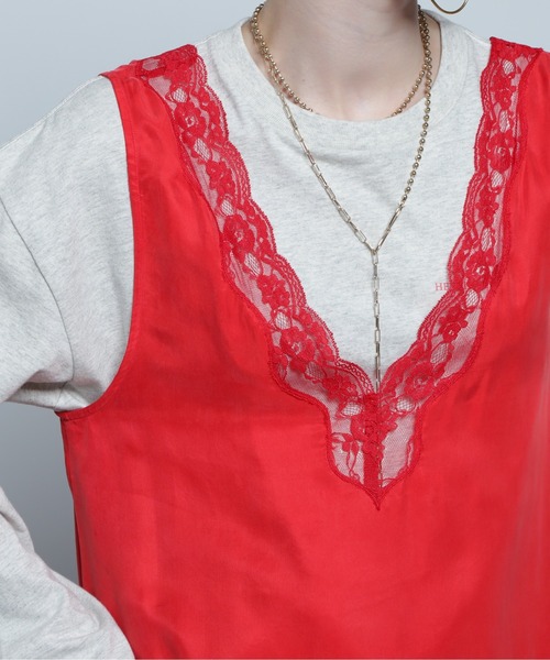 CREOLME（クレオルム）の「(CREOLME)Vネックスリーブレスワンピース（ワンピース・レディース・レッド/ネイビー・FREE）」の15枚目の写真