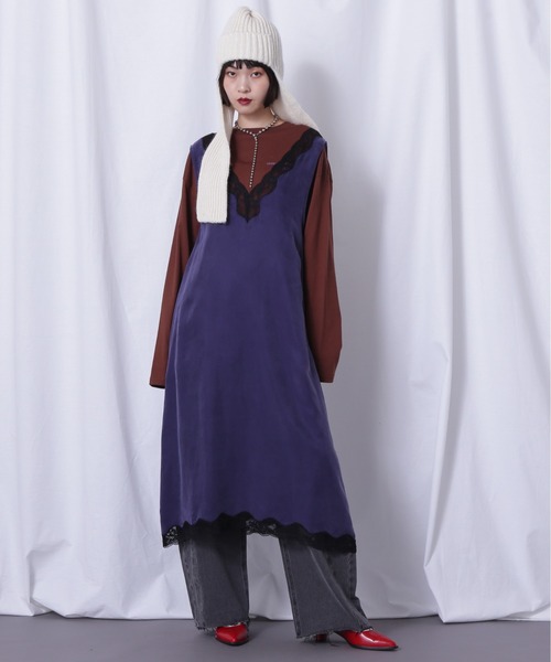 CREOLME（クレオルム）の「(CREOLME)Vネックスリーブレスワンピース（ワンピース・レディース・レッド/ネイビー・FREE）」の8枚目の写真