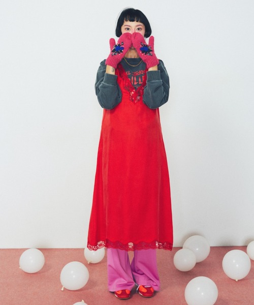 CREOLME（クレオルム）の「(CREOLME)Vネックスリーブレスワンピース（ワンピース・レディース・レッド/ネイビー・FREE）」の5枚目の写真