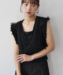 Meli rich | フリンジバルキーニットベスト(ベスト)