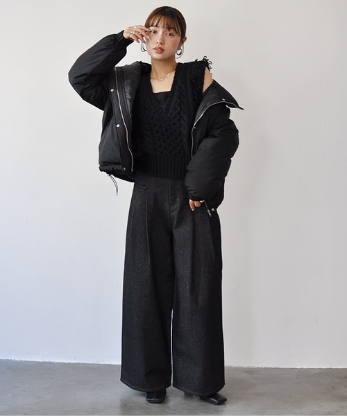 Meli rich（メリーリッチ）の「フリンジバルキーニットベスト（ベスト・レディース・アイボリー/ブラック/グレー・FREE）」の19枚目の写真