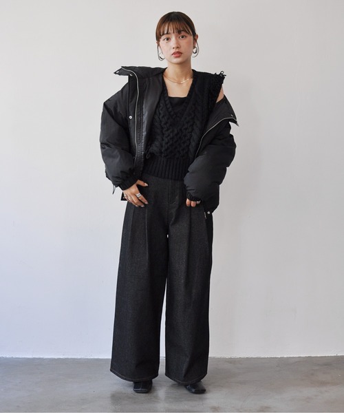 Meli rich（メリーリッチ）の「フリンジバルキーニットベスト（ベスト・レディース・アイボリー/ブラック/グレー・FREE）」の20枚目の写真