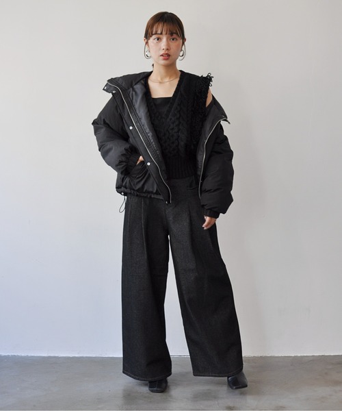 Meli rich（メリーリッチ）の「フリンジバルキーニットベスト（ベスト・レディース・アイボリー/ブラック/グレー・FREE）」の21枚目の写真