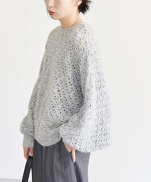 quaranciel（カランシエル）の「quaranciel:〈手洗い可能〉スパンコール レース編み クルーネック ドルマン ニット（ニット/セーター）」