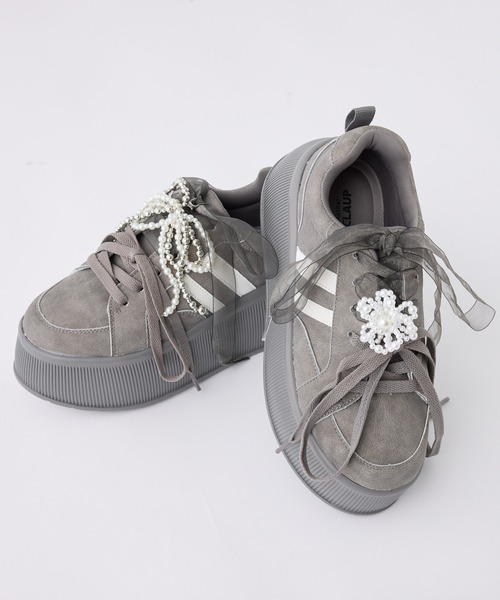 【セール】プラットフォームリボンカスタムスニーカー(スニーカー)|one after another NICE CLAUP(ワンアフターアナザーナイスクラップ) 【セール】プラットフォームリボンカスタムスニーカー(スニーカー)|one after another NICE CLAUP(ワンアフターアナザーナイスクラップ)