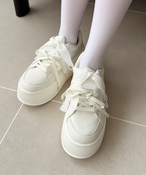【セール】プラットフォームリボンカスタムスニーカー(スニーカー)|one after another NICE CLAUP(ワンアフターアナザーナイスクラップ) 【セール】プラットフォームリボンカスタムスニーカー(スニーカー)|one after another NICE CLAUP(ワンアフターアナザーナイスクラップ)