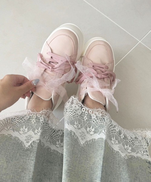 【セール】プラットフォームリボンカスタムスニーカー(スニーカー)|one after another NICE CLAUP(ワンアフターアナザーナイスクラップ) 【セール】プラットフォームリボンカスタムスニーカー(スニーカー)|one after another NICE CLAUP(ワンアフターアナザーナイスクラップ)