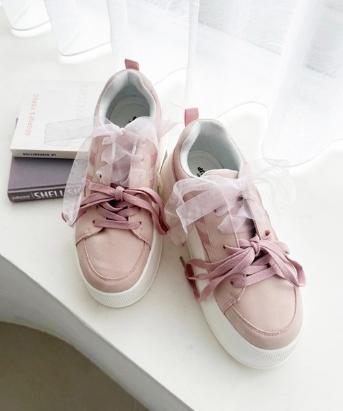 【セール】プラットフォームリボンカスタムスニーカー(スニーカー)|one after another NICE CLAUP(ワンアフターアナザーナイスクラップ) 【セール】プラットフォームリボンカスタムスニーカー(スニーカー)|one after another NICE CLAUP(ワンアフターアナザーナイスクラップ)