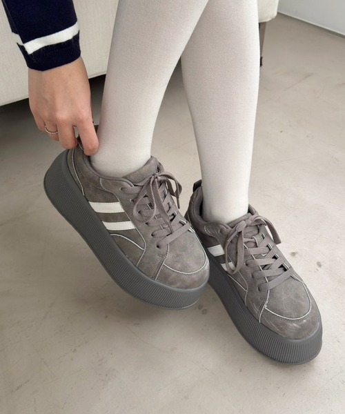 【セール】プラットフォームリボンカスタムスニーカー(スニーカー)|one after another NICE CLAUP(ワンアフターアナザーナイスクラップ) 【セール】プラットフォームリボンカスタムスニーカー(スニーカー)|one after another NICE CLAUP(ワンアフターアナザーナイスクラップ)