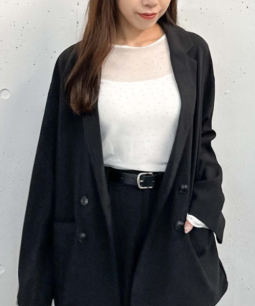 archives（アルシーヴ）の「ビジューチュールＴＯＰＳ（Tシャツ/カットソー・レディース・ブラック/オフホワイト・MEDIUM）」の11枚目の写真