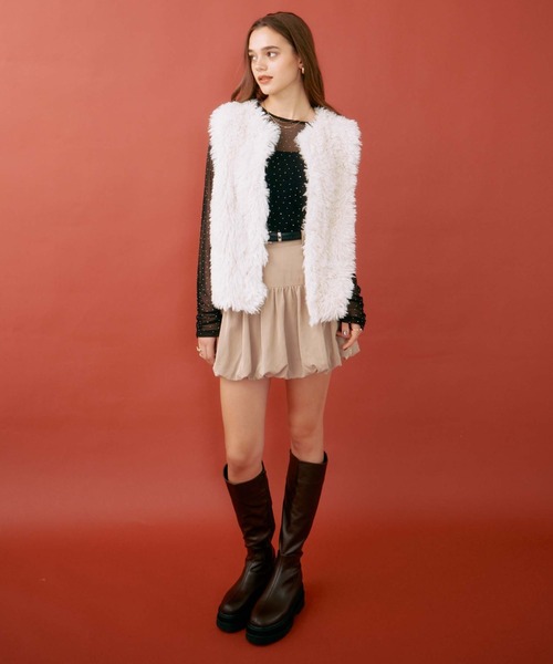 archives（アルシーヴ）の「ビジューチュールＴＯＰＳ（Tシャツ/カットソー・レディース・ブラック/オフホワイト・MEDIUM）」の5枚目の写真