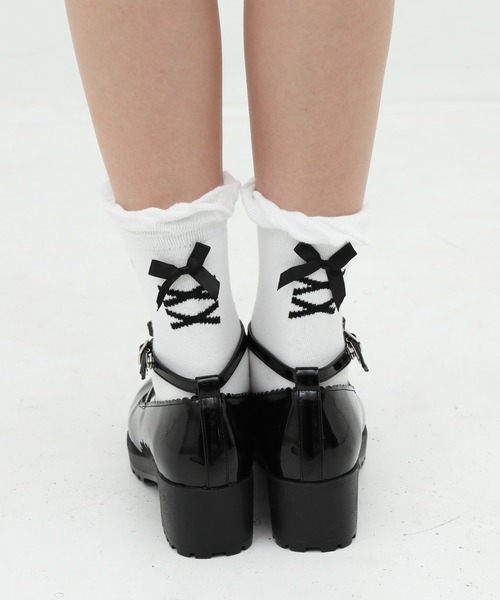 PINKHUNT（ピンクハント）の「PINKHUNT ピンクハント アンクルリボンベルトローファー 0011（ローファー・キッズ・ブラック/ベビーピンク・M size/L size/S size）」の11枚目の写真