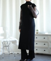 【Munsingwear】美品♡モックネックワンピース サイドロゴ ブラック M モックネック」に該当するワンピース/ドレスファッション通販