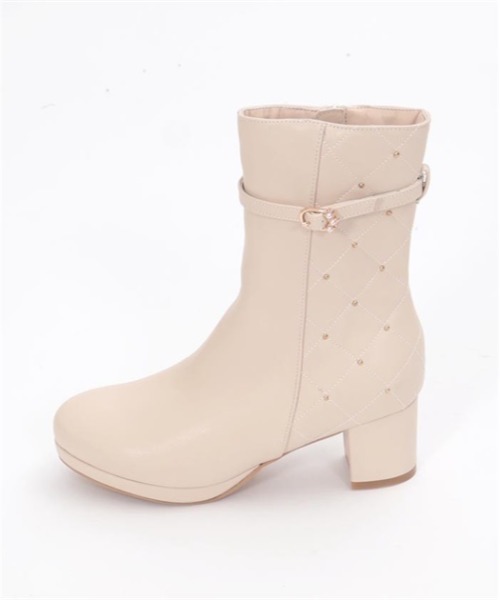 axes femme（アクシーズファム）の「キルティング切替ブーツ（ブーツ・レディース・ベージュ/ブラック・MEDIUM/LARGE）」の4枚目の写真