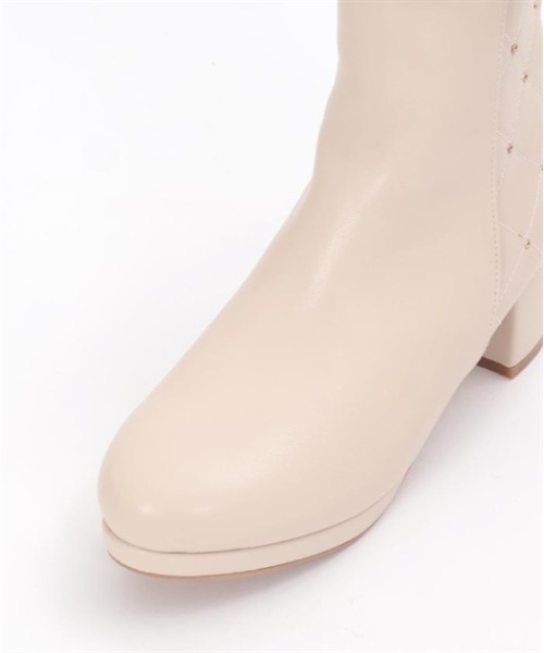 axes femme（アクシーズファム）の「キルティング切替ブーツ（ブーツ・レディース・ベージュ/ブラック・MEDIUM/LARGE）」の6枚目の写真