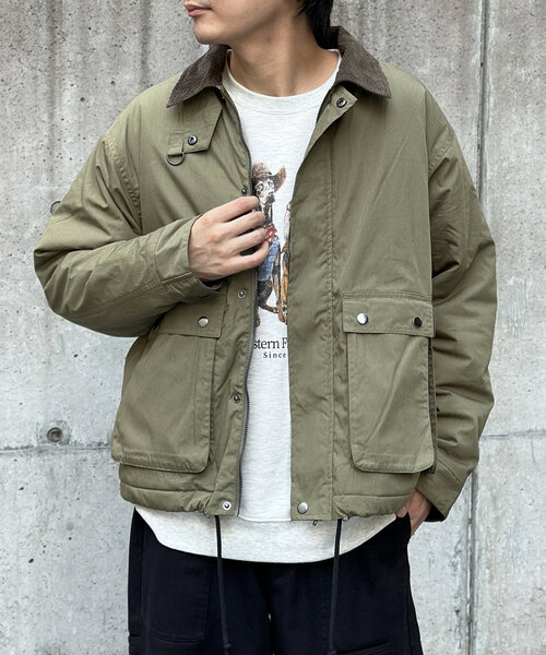 襟コーデュロイハンティングジャケット