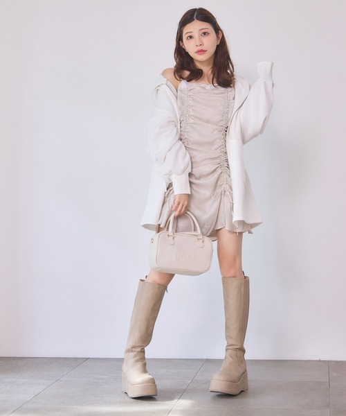 one after another NICE CLAUP（ワンアフターアナザーナイスクラップ）の「ビッグシルエットジップパーカー（パーカー・レディース・オフホワイト/モカ/ベージュ/オートミール/チャコールグレー・FREE）」の18枚目の写真