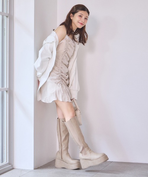 one after another NICE CLAUP（ワンアフターアナザーナイスクラップ）の「ビッグシルエットジップパーカー（パーカー・レディース・オフホワイト/モカ/ベージュ/オートミール/チャコールグレー・FREE）」の20枚目の写真