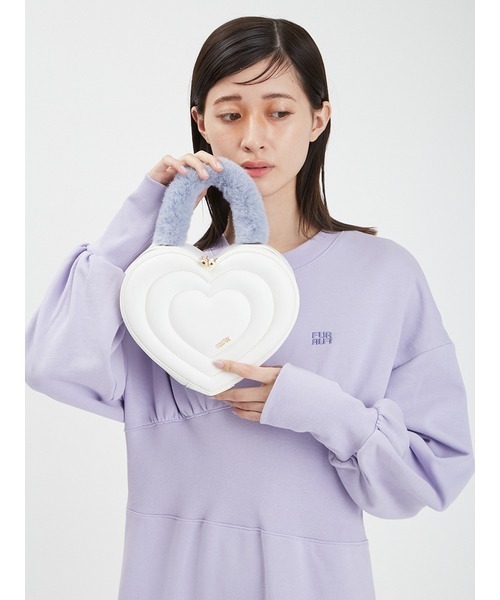 セール】【WEB限定カラー】ファーハンドルハートバッグ（ショルダー 