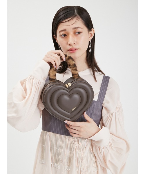 セール】【WEB限定カラー】ファーハンドルハートバッグ（ショルダー 