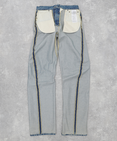 メゾンマルジェラ コットンRipped denimパンツ ブルー メゾンマルジェラ 21AW コットン デニムパンツ 36 レディース