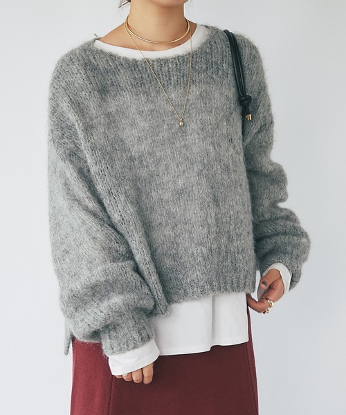 【セール】モヘア飛ばし目ニット（ニット/セーター）｜un dix cors（アンディコール）