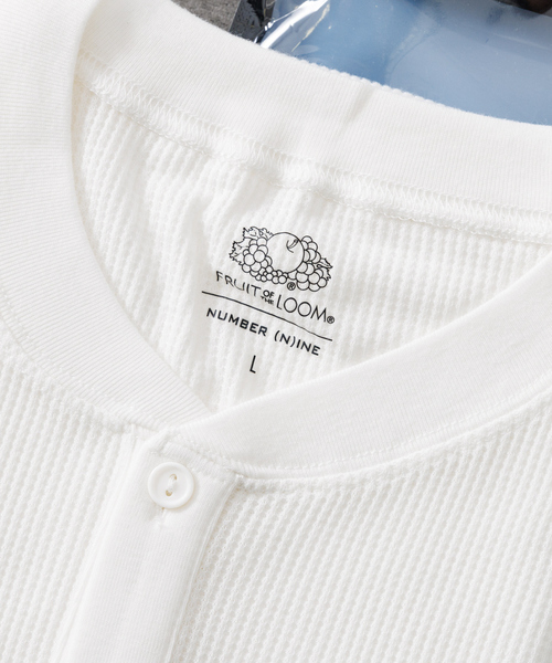 NUMBER (N)INE(ナンバーナイン)の「【FRUIT OF THE LOOMxNUMBER(N)INE 】ヘンリーネックTシャツ(Tシャツ/カットソー・メンズ・ホワイト/ブラック/グレー・M/L/XL)」の13枚目の写真