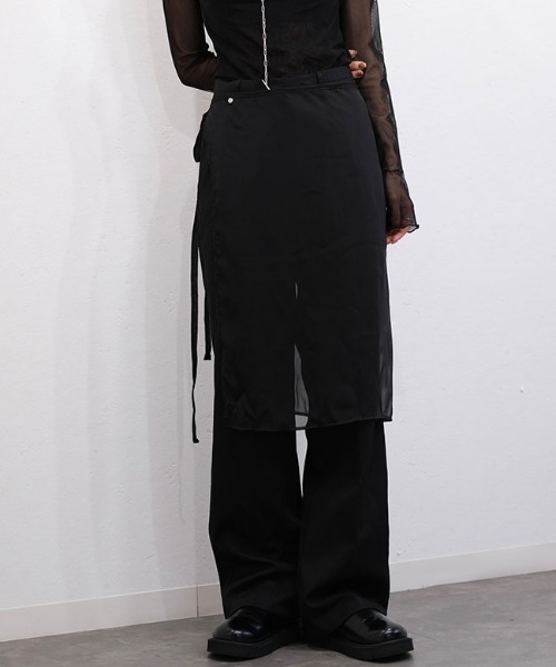 シースルー ストール 巻きスカート セール】シアーラップスカート／sheer wrap skirt 巻きスカート
