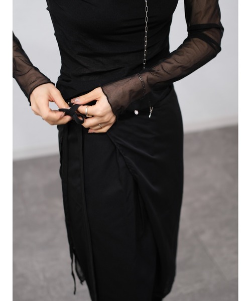セール】シアーラップスカート／sheer wrap skirt 巻きスカート