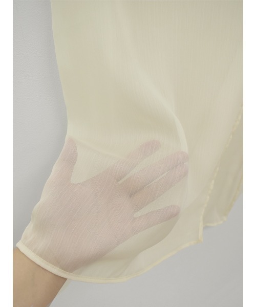 Reurie'(レウリィ)の「シアーラップスカート/sheer wrap skirt 巻きスカート シースルー 透け感 シンプル 重ね着 レイヤード 大人カジュアル モノトーン(スカート・レディース・ブラック/アイボリー・FREE)」の11枚目の写真