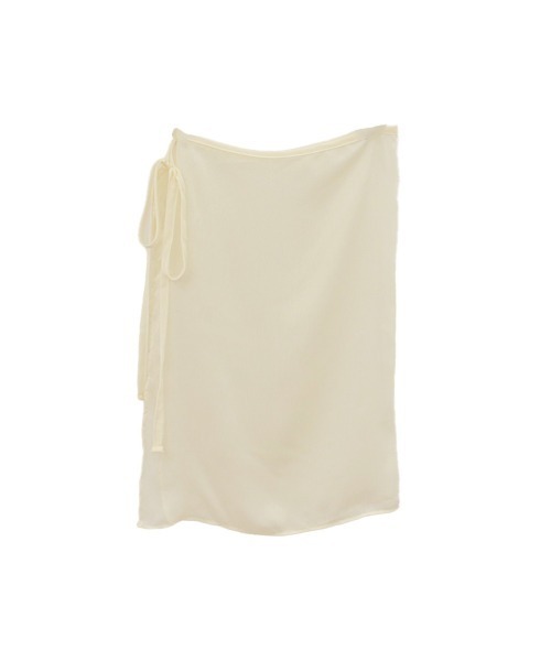 Reurie'(レウリィ)の「シアーラップスカート/sheer wrap skirt 巻きスカート シースルー 透け感 シンプル 重ね着 レイヤード 大人カジュアル モノトーン(スカート・レディース・ブラック/アイボリー・FREE)」の10枚目の写真